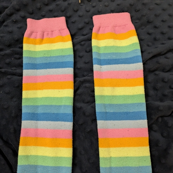 Washed not worn, rainbow thigh high socks perfect condition - Picture 5 of 5
